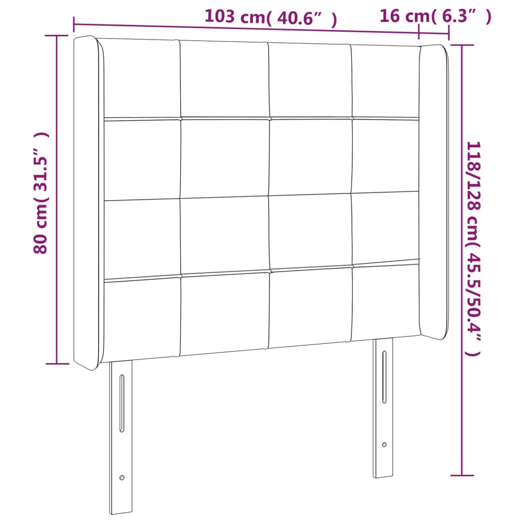 vidaXL Cabecero con LED de terciopelo verde oscuro 103x16x118/128 cm