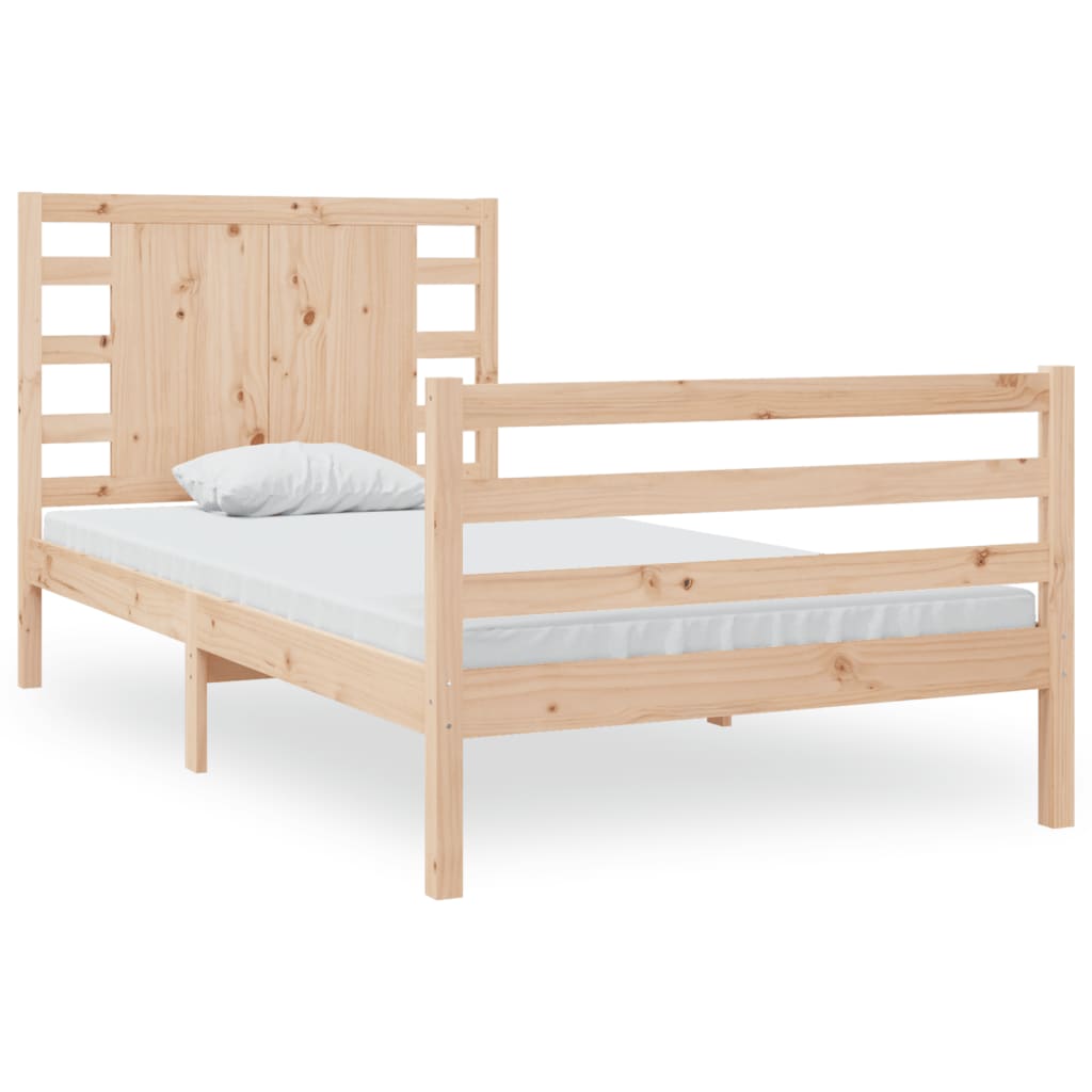 vidaXL Estructura de cama madera maciza de pino 75x190 cm