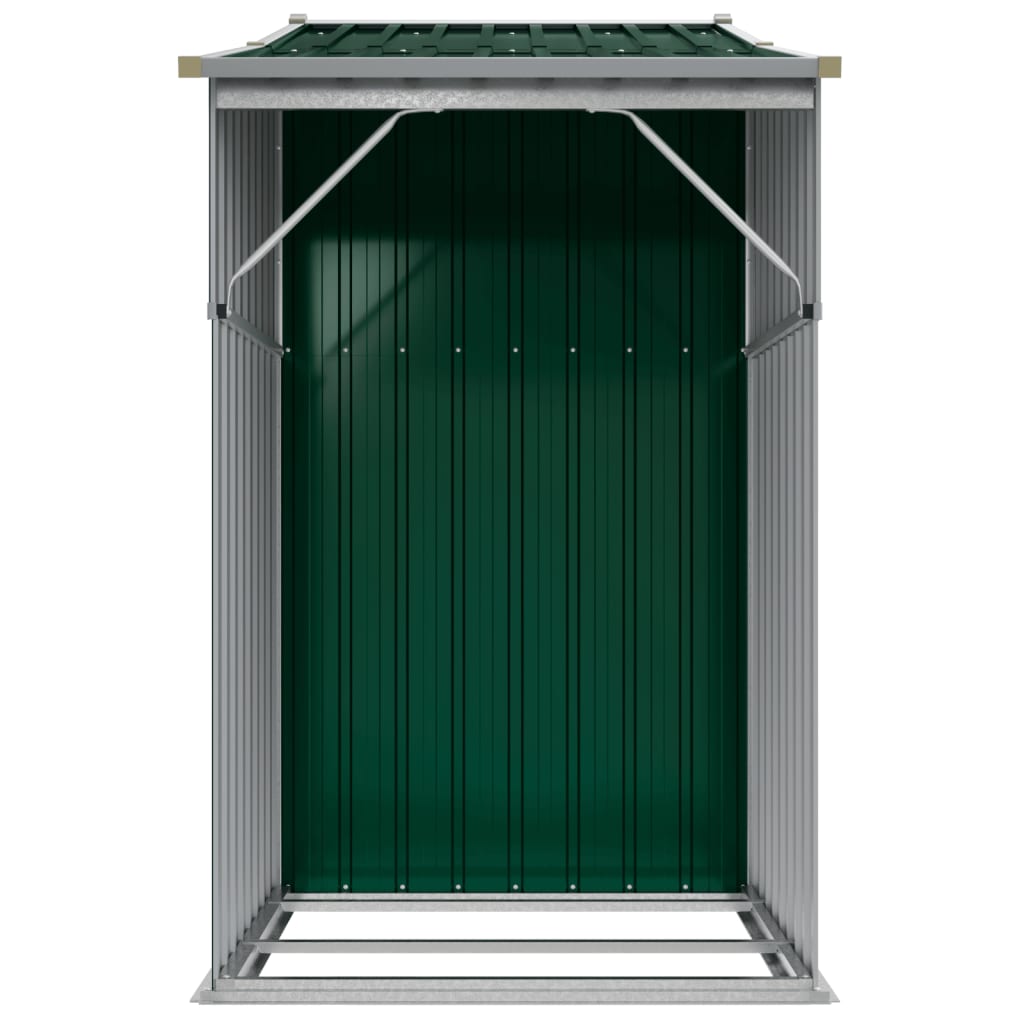 vidaXL Cobertizo de jardín acero galvanizado verde 277x93x179 cm