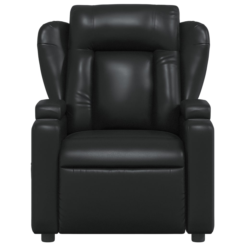 vidaXL Sillón de masaje reclinable cuero sintético negro