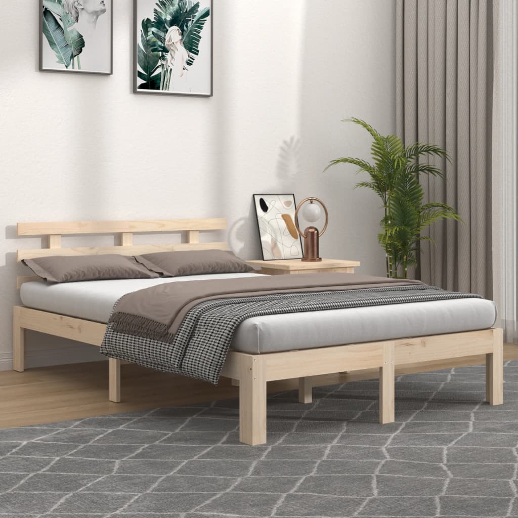 vidaXL Estructura de cama madera maciza 120x190 cm