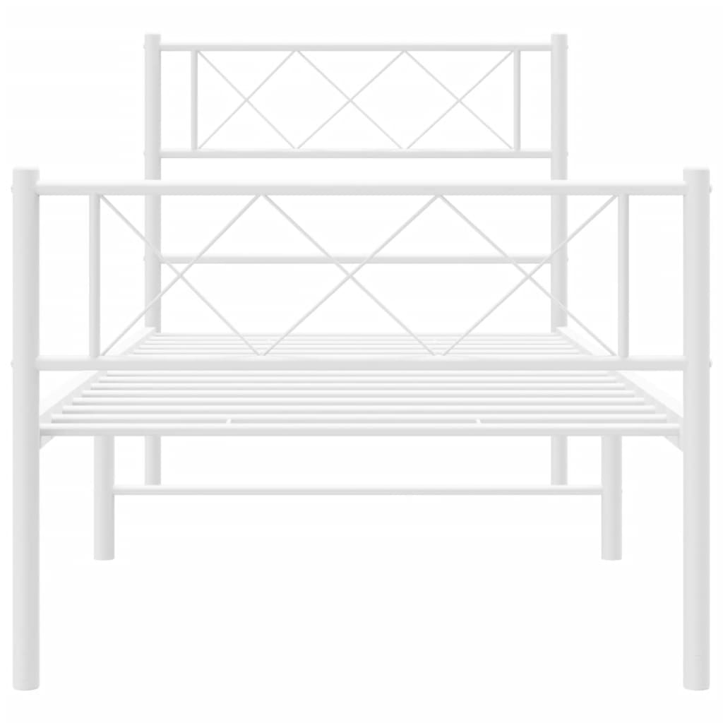 vidaXL Estructura cama sin colchón con estribo metal blanco 100x200 cm