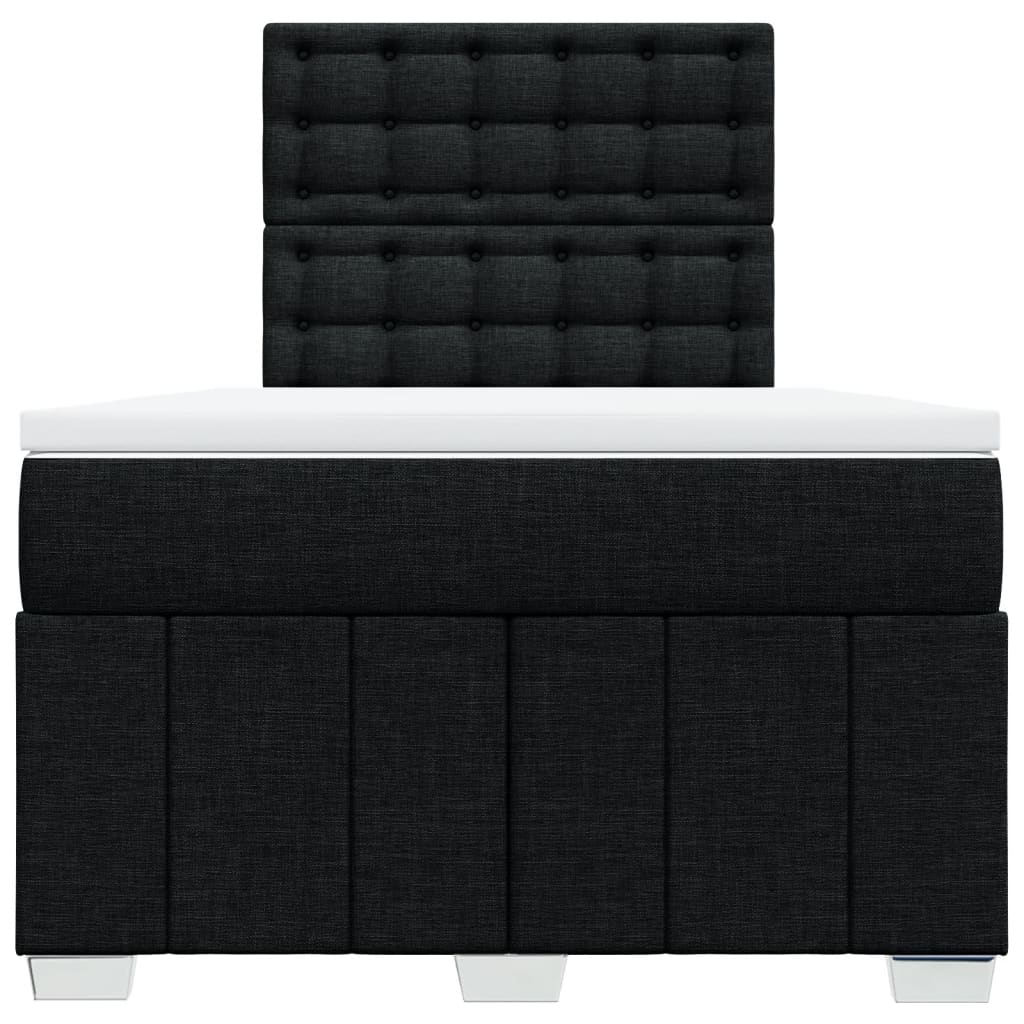 vidaXL Cama box spring con colchón tela negro 120x200 cm