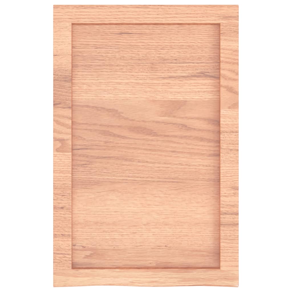 vidaXL Encimera baño madera maciza tratada marrón claro 40x60x(2-6) cm