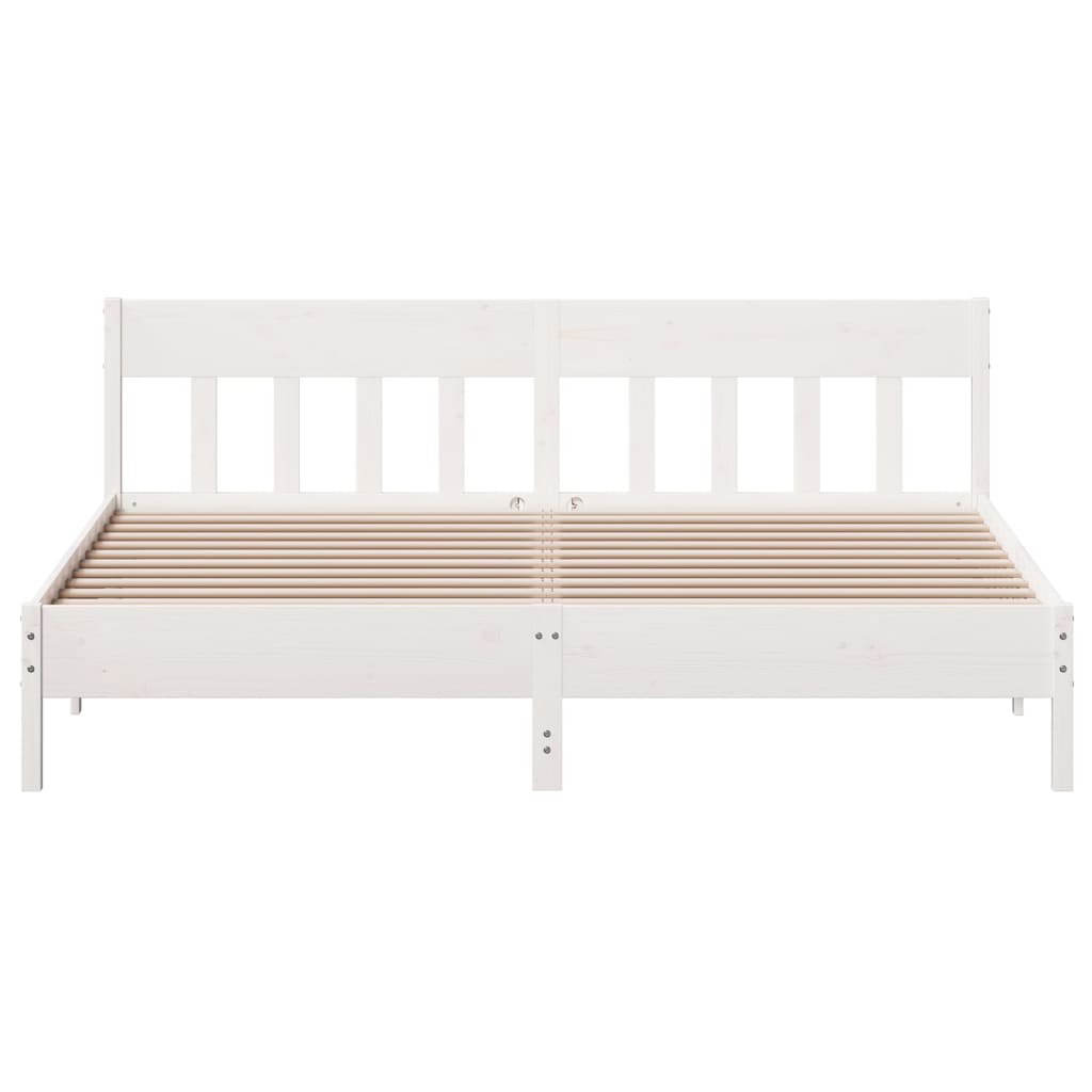 vidaXL Estructura de cama sin colchón madera maciza blanca 200x200 cm