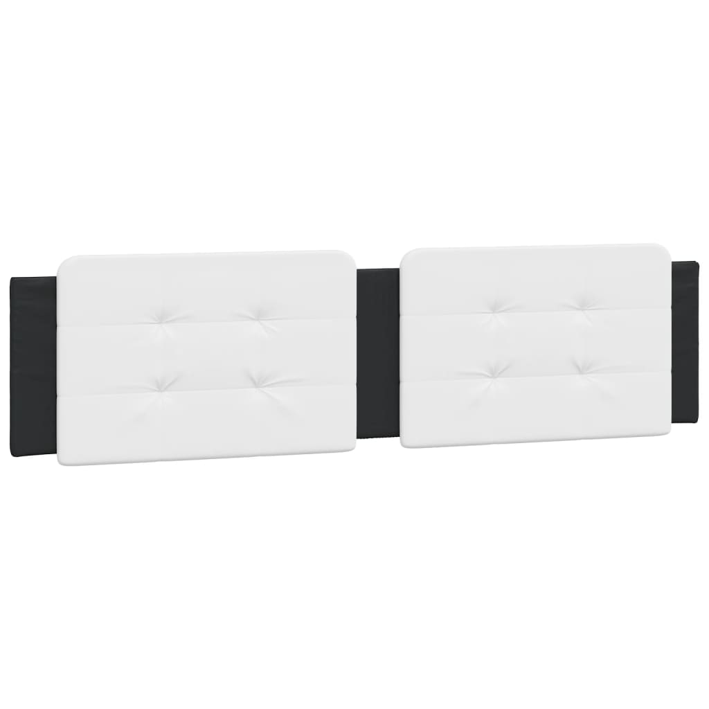 vidaXL Estructura de cama con luz LED cuero PE blanco negro 160x200 cm