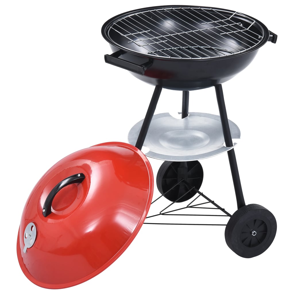 vidaXL Barbacoa de carbón portátil con ruedas XXL 44 cm