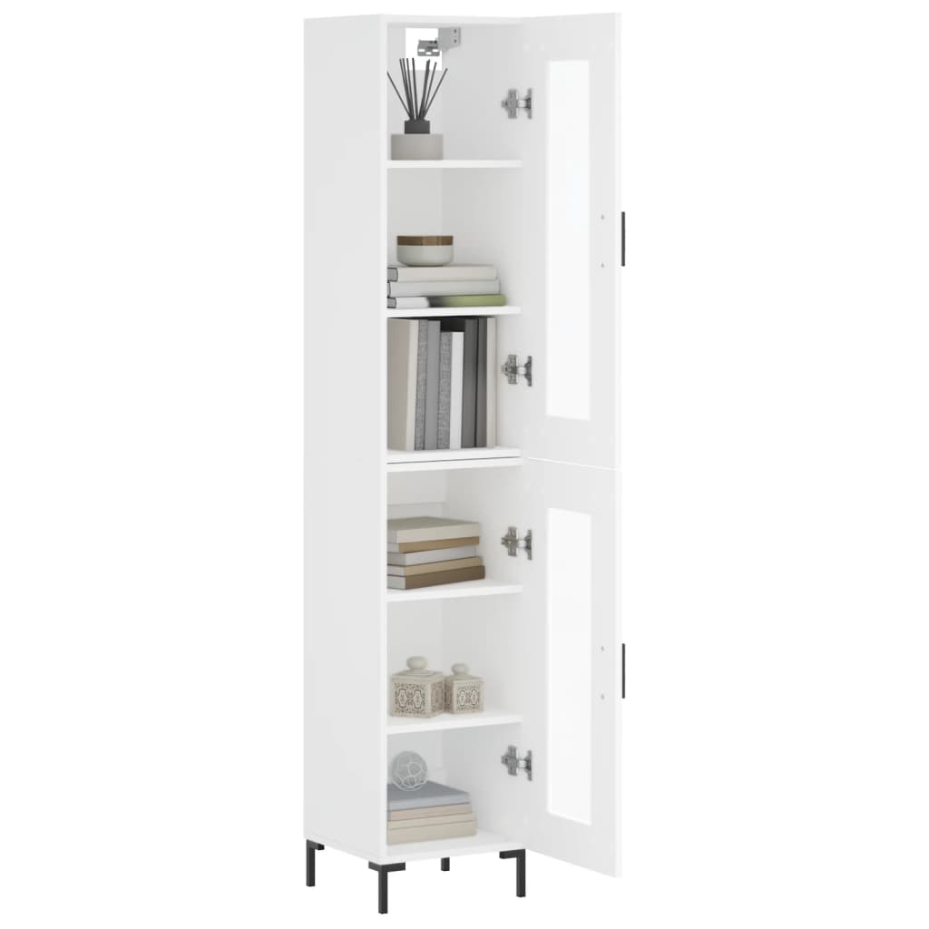 vidaXL Aparador alto madera contrachapada blanco 34,5x34x180 cm