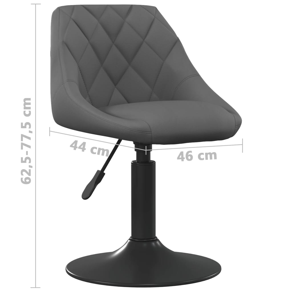 vidaXL Sillas de comedor giratorias 4 unidades terciopelo gris oscuro