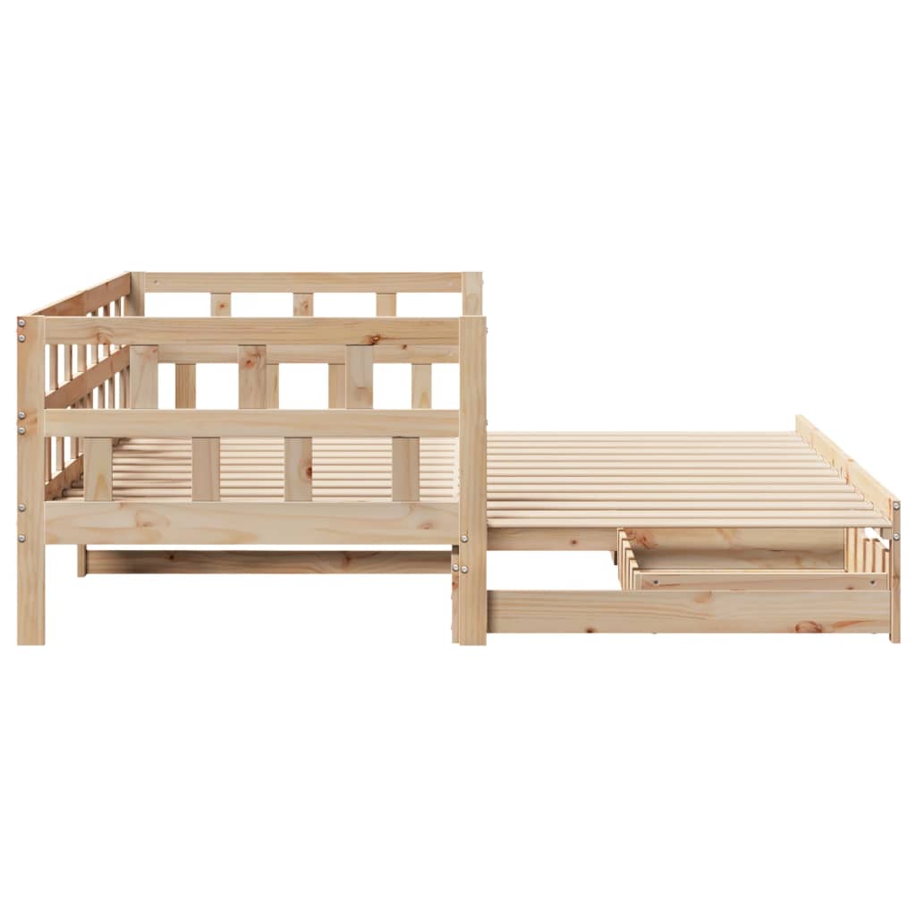 vidaXL Sofá cama nido con cajones madera maciza de pino 90x200 cm