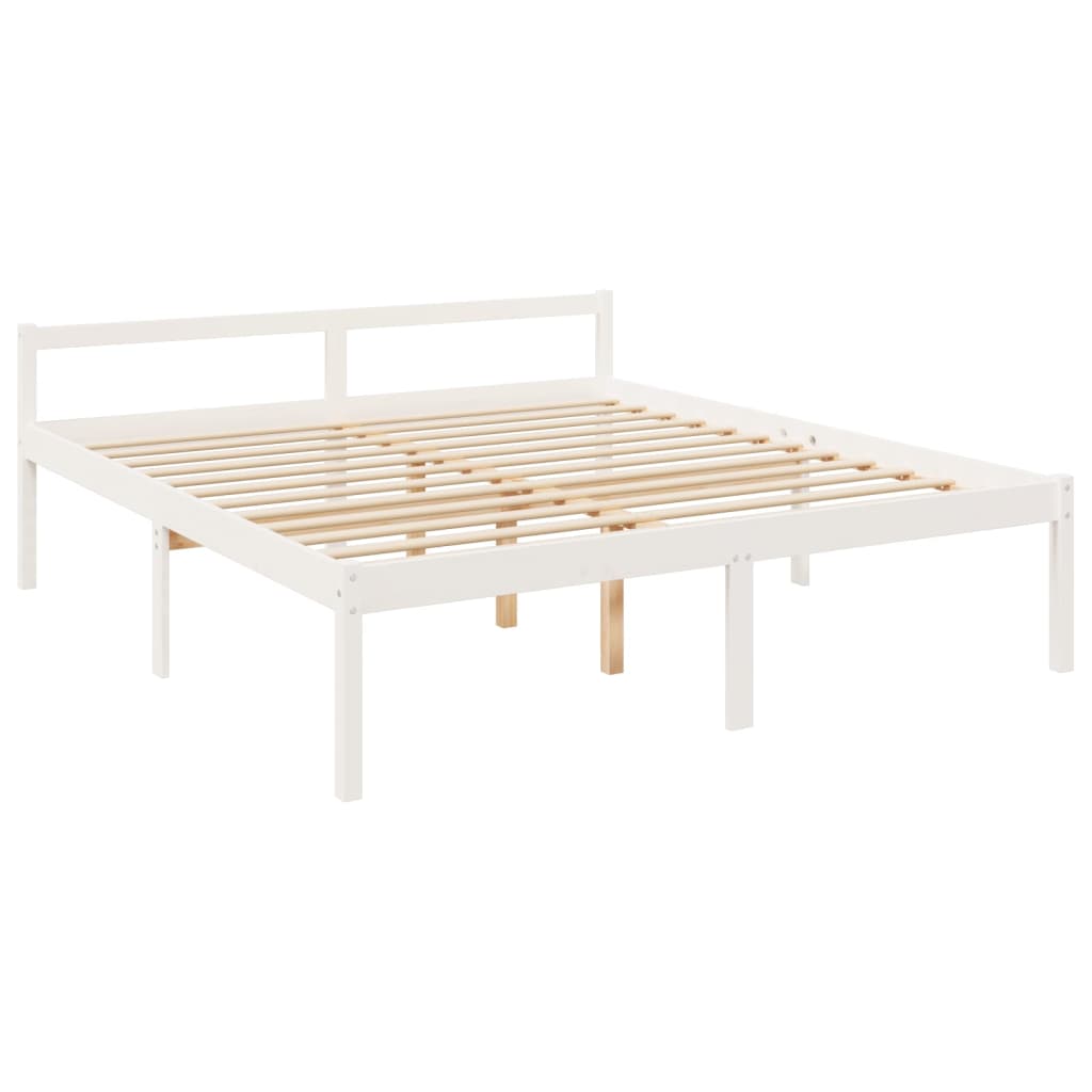 vidaXL Cama para personas mayores madera maciza pino blanca 180x200 cm