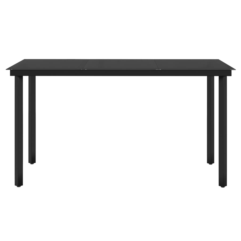 vidaXL Juego de comedor de jardín 7 piezas con cojines negro