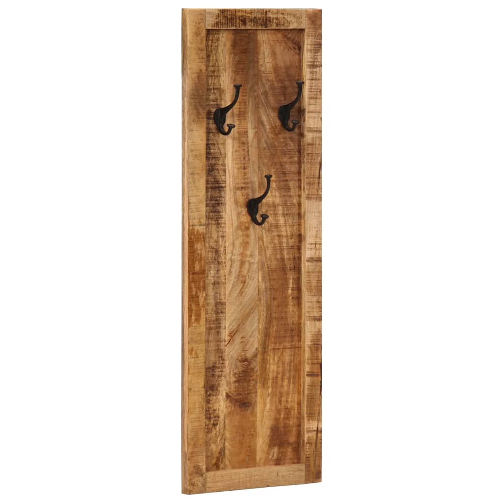 vidaXL Percheros de pared con 3 ganchos 2 uds madera maciza de mango