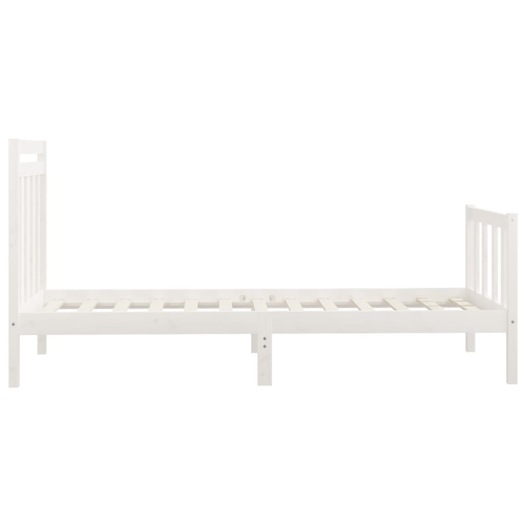 vidaXL Estructura de cama sin colchón madera de pino blanco 100x200 cm