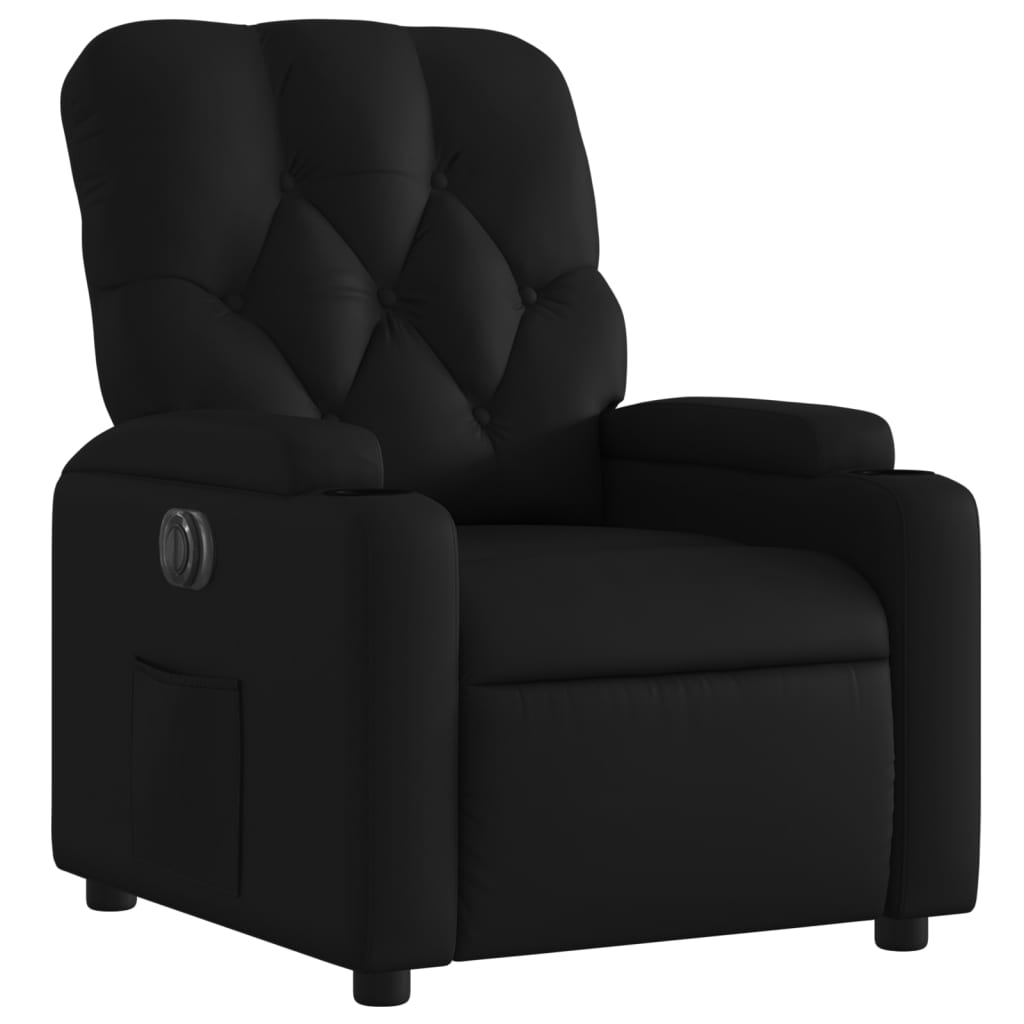 vidaXL Sillón reclinable eléctrico de cuero sintético negro