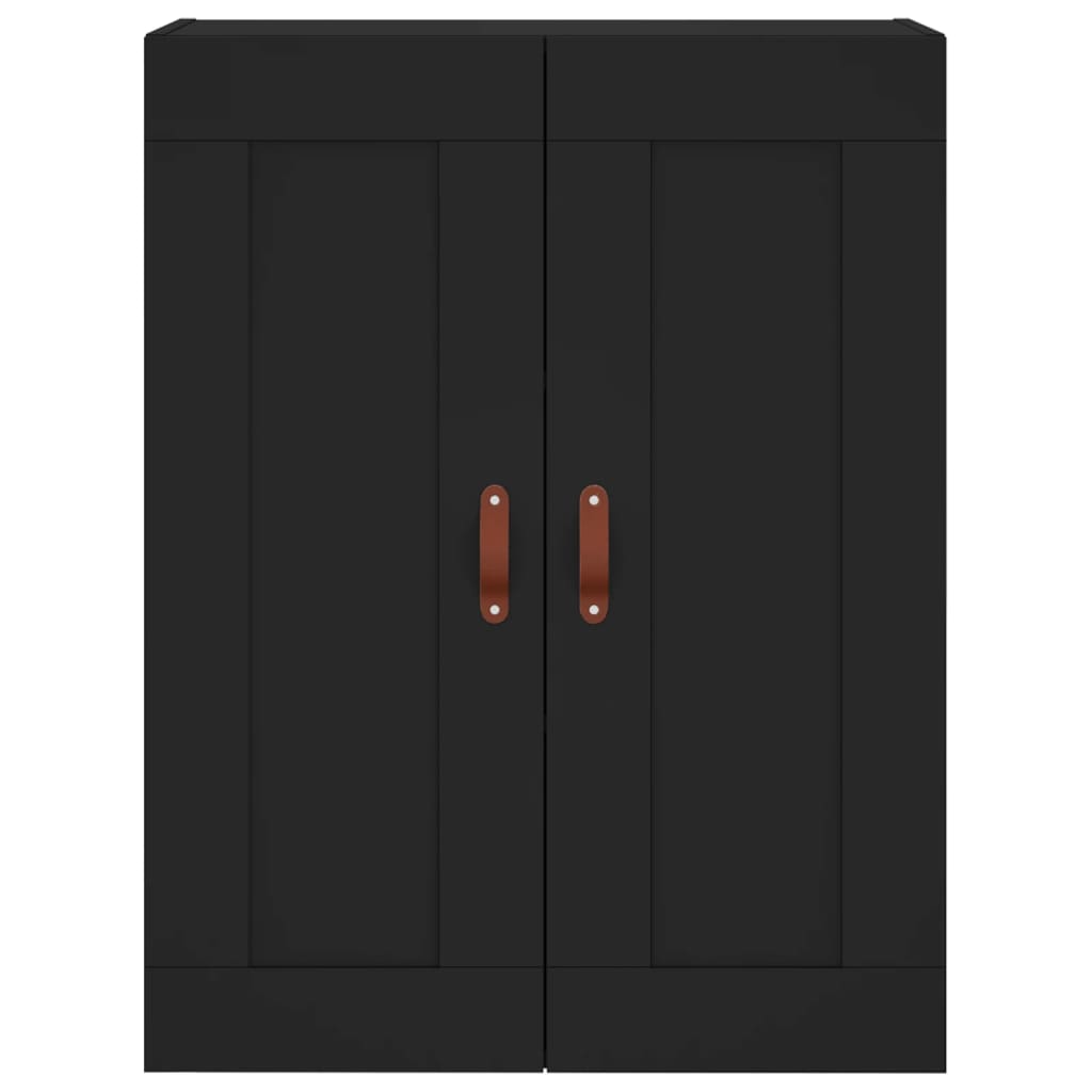 vidaXL Aparador alto madera contrachapada negro 69,5x34x180 cm