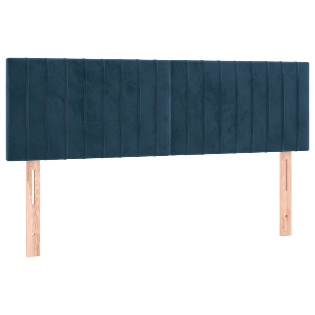 vidaXL Cama box spring con colchón terciopelo azul oscuro 140x200 cm