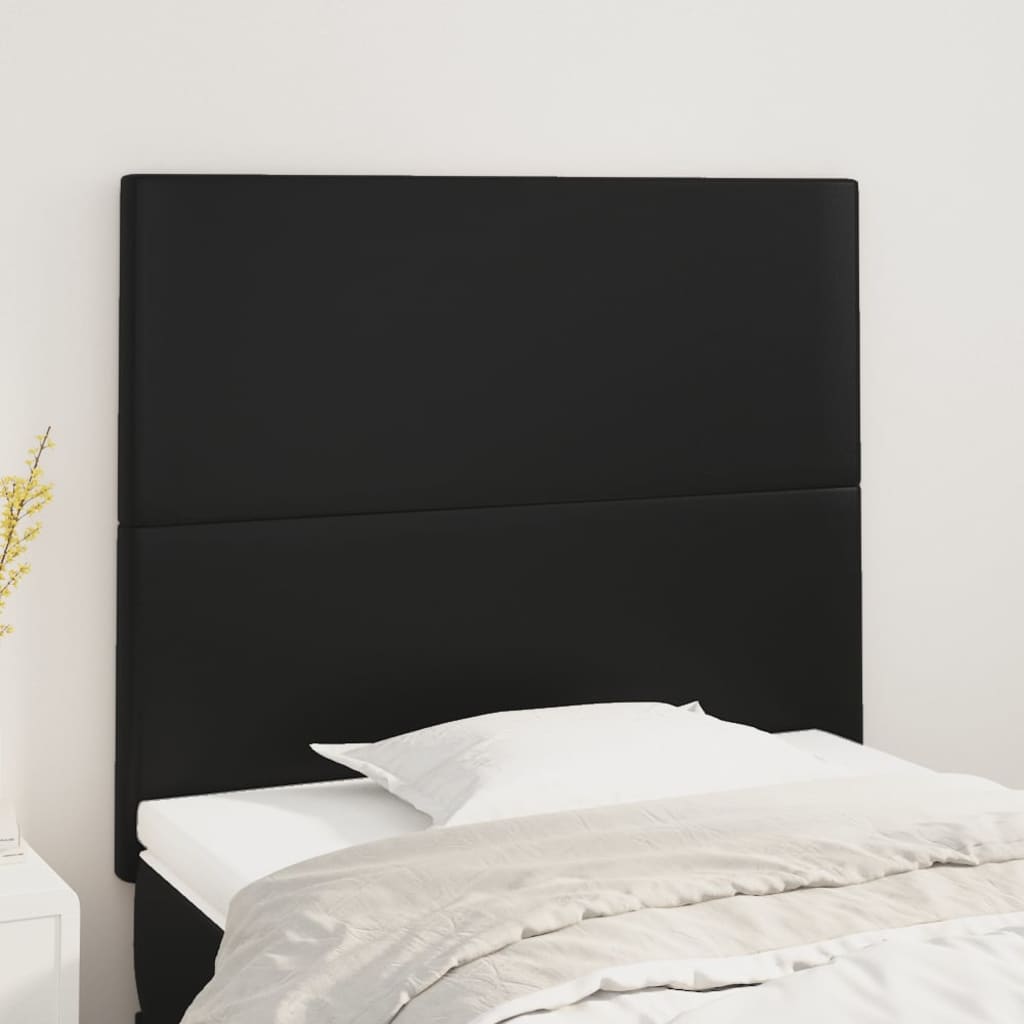 vidaXL Cabeceros 2 unidades de cuero sintético negro 80x5x78/88 cm