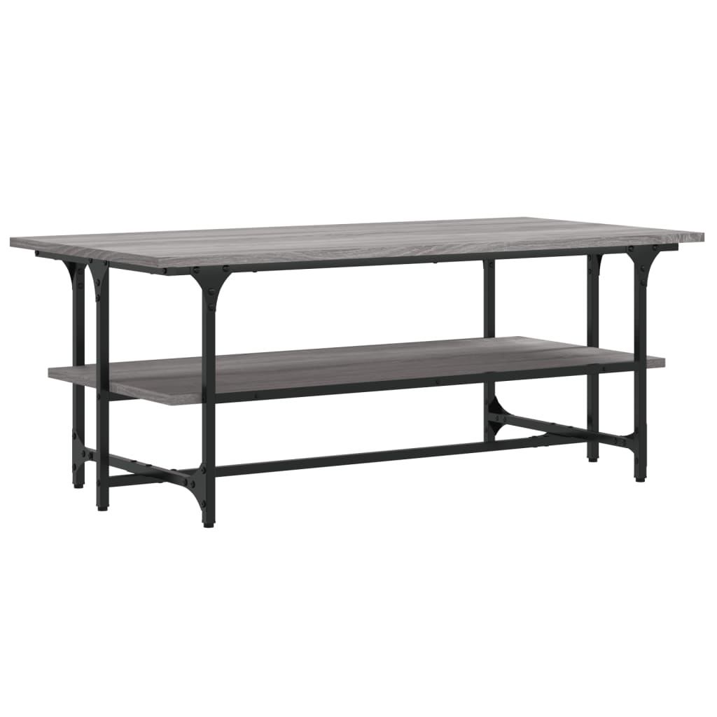 vidaXL Mesa de centro madera contrachapada gris Sonoma 100x50x40 cm