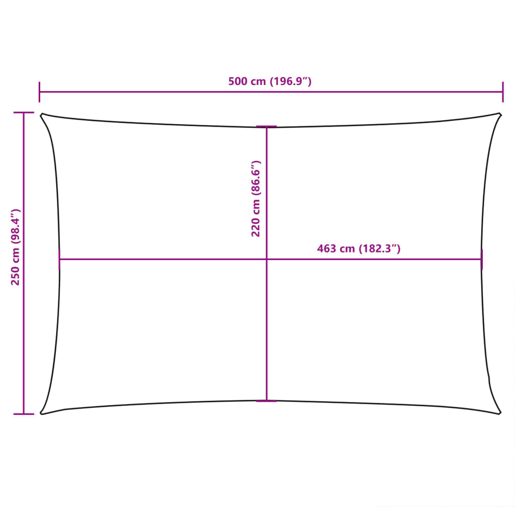 vidaXL Toldo de vela rectangular tela Oxford marrón 2,5x5 m