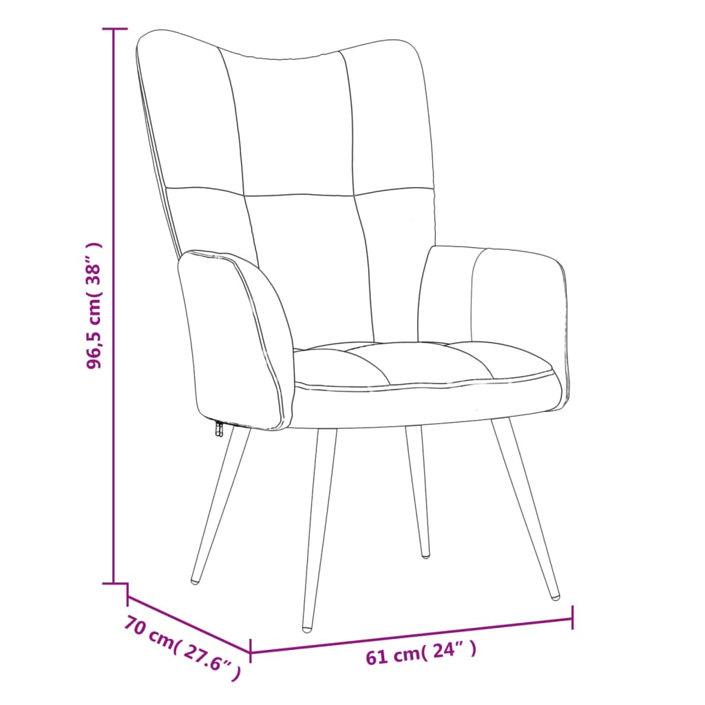 vidaXL Sillón de relax con taburete terciopelo amarillo mostaza