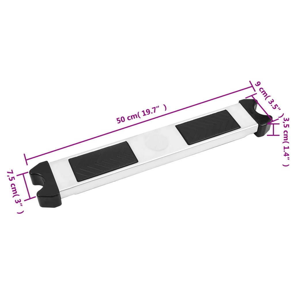 vidaXL Peldaño para escalera piscina acero inoxidable 304 50x9x3,5 cm