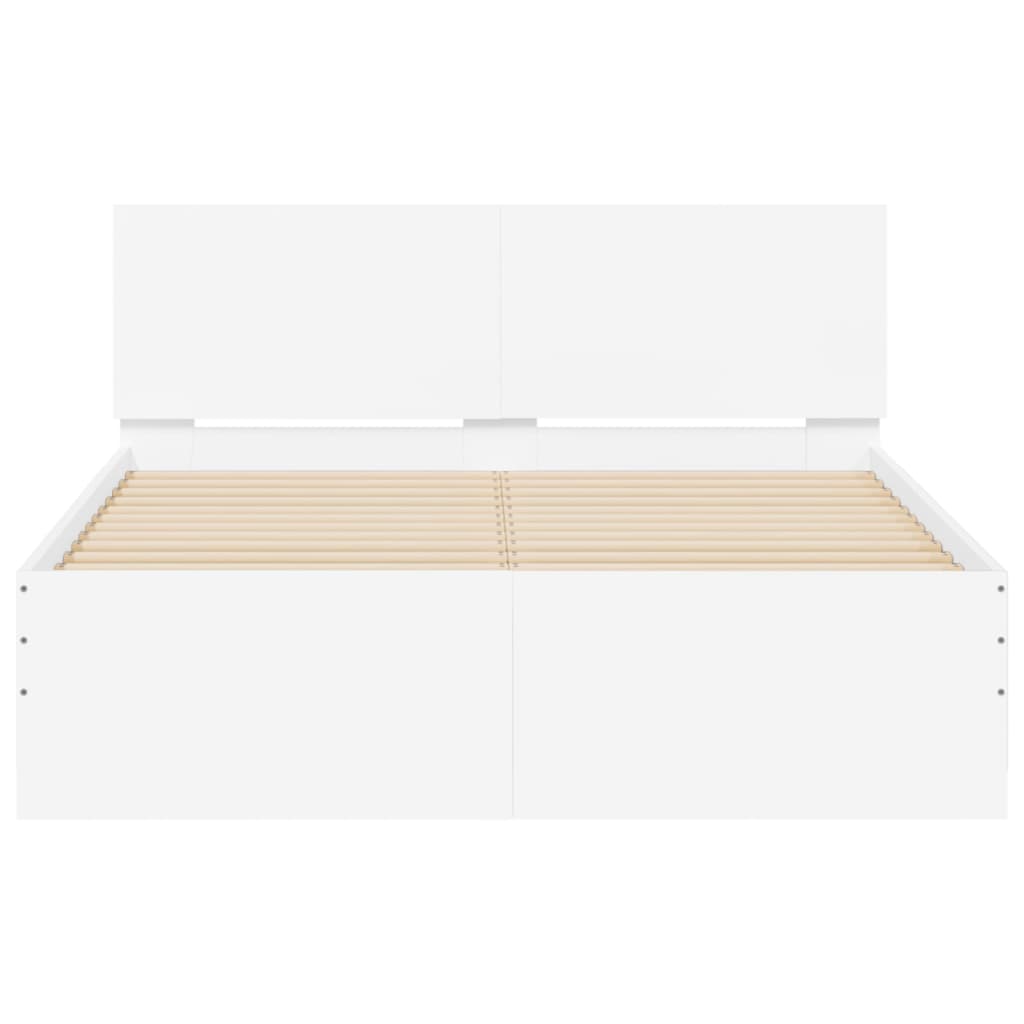 vidaXL Estructura de cama con cabecero blanca 135x190 cm