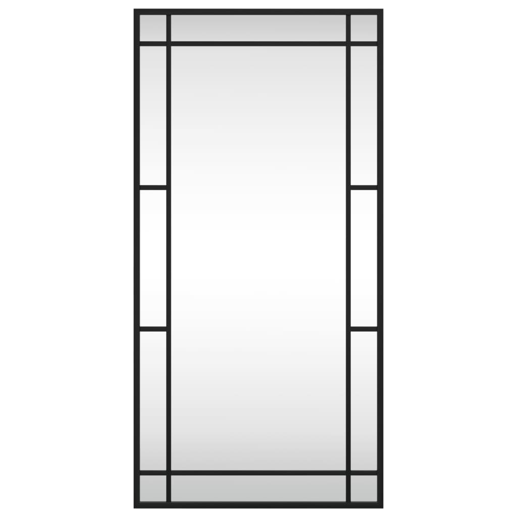 vidaXL Espejo de pared rectangular de hierro negro 40x80 cm