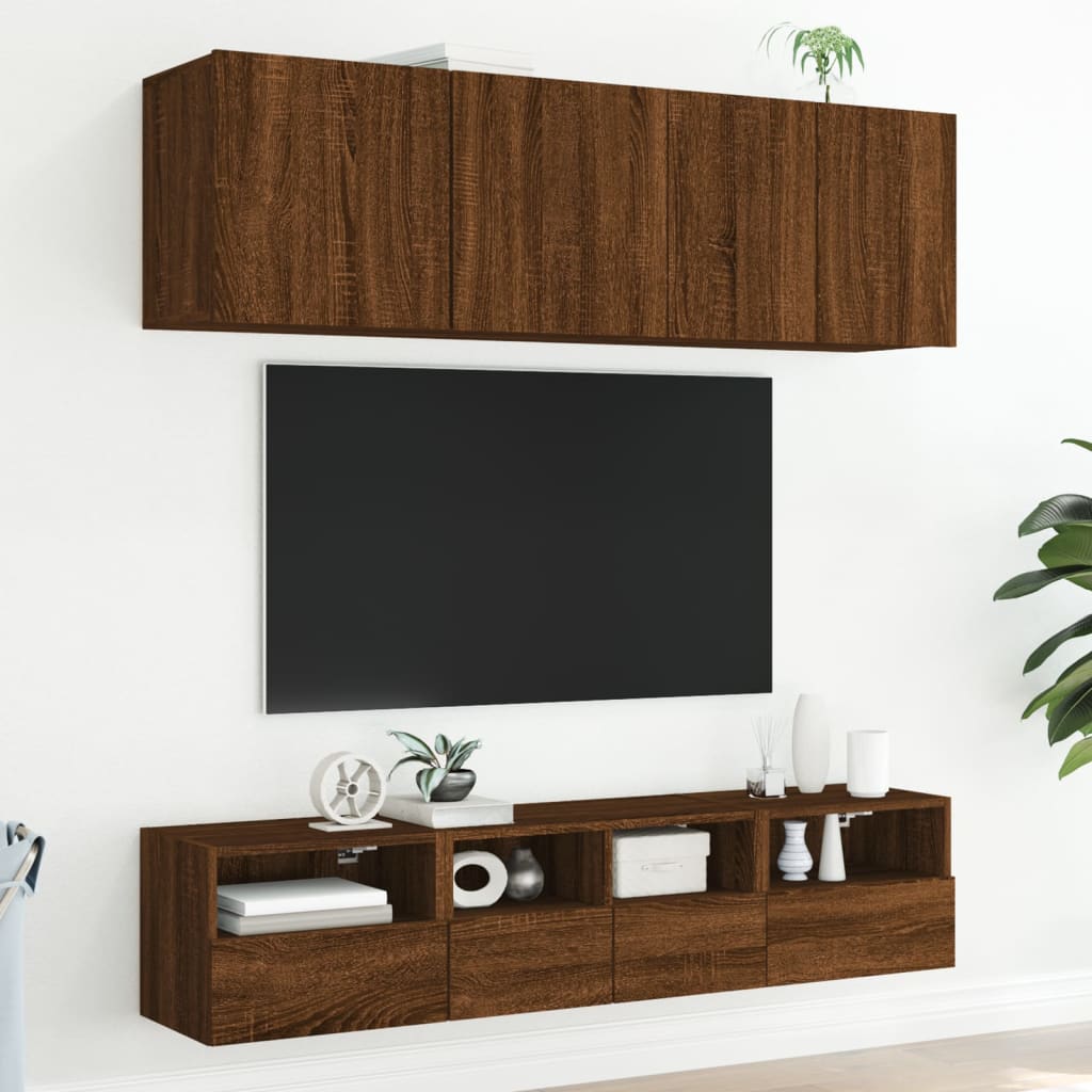 vidaXL Mueble de pared TV madera ingeniería roble marrón 40x30x30 cm