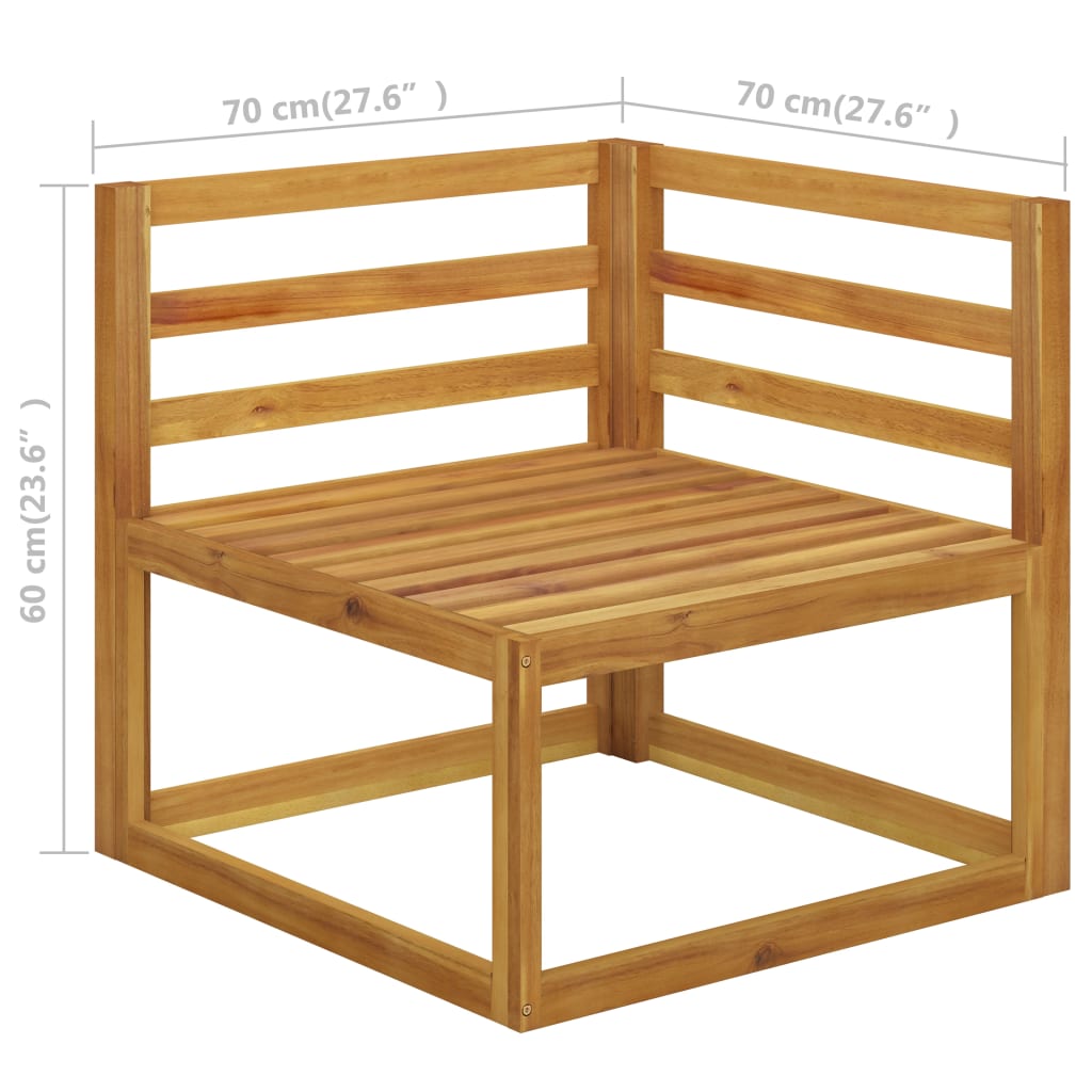 vidaXL Muebles de jardín 12 pzas cojines crema madera maciza acacia