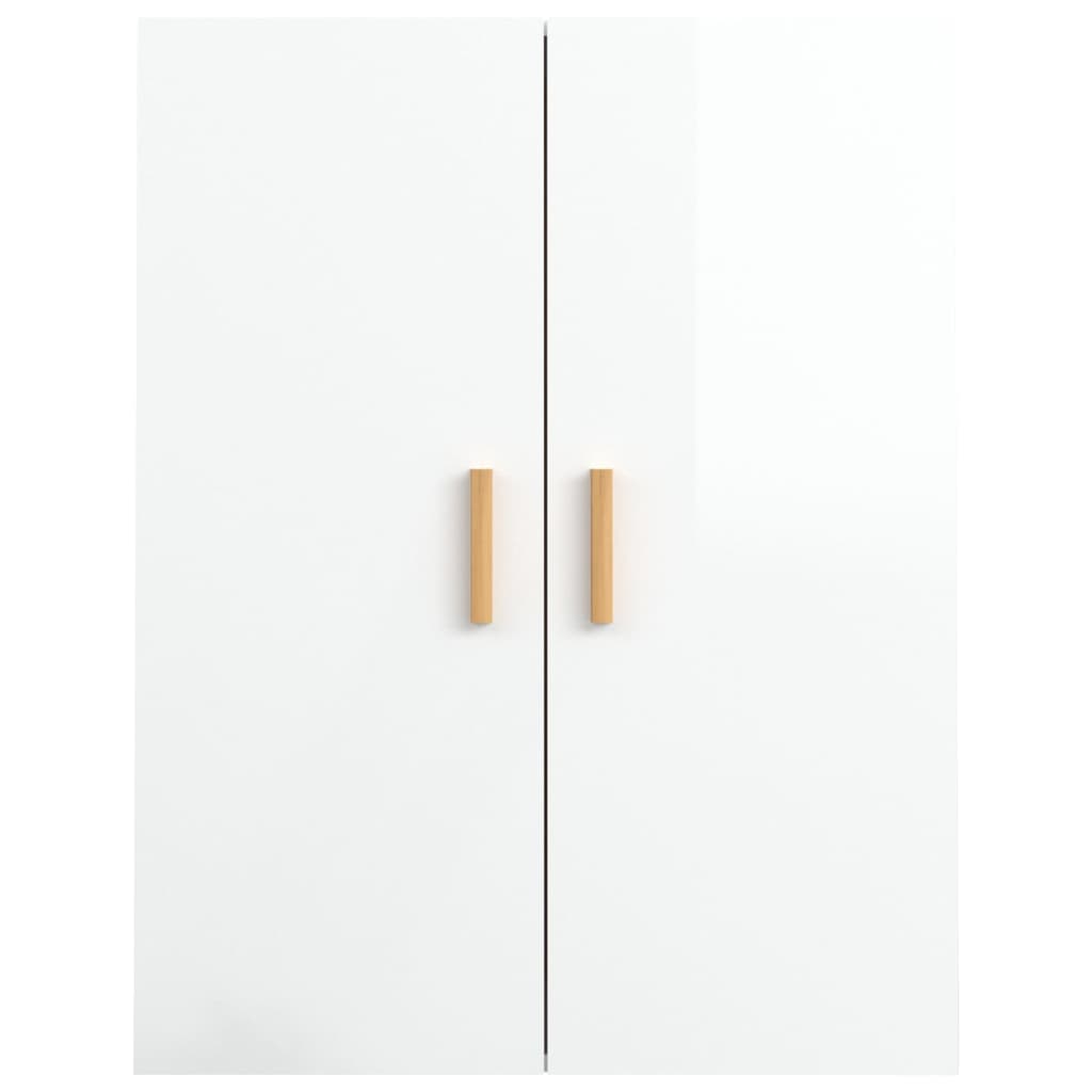 vidaXL Armario de pared colgante blanco brillante 69,5x34x90 cm