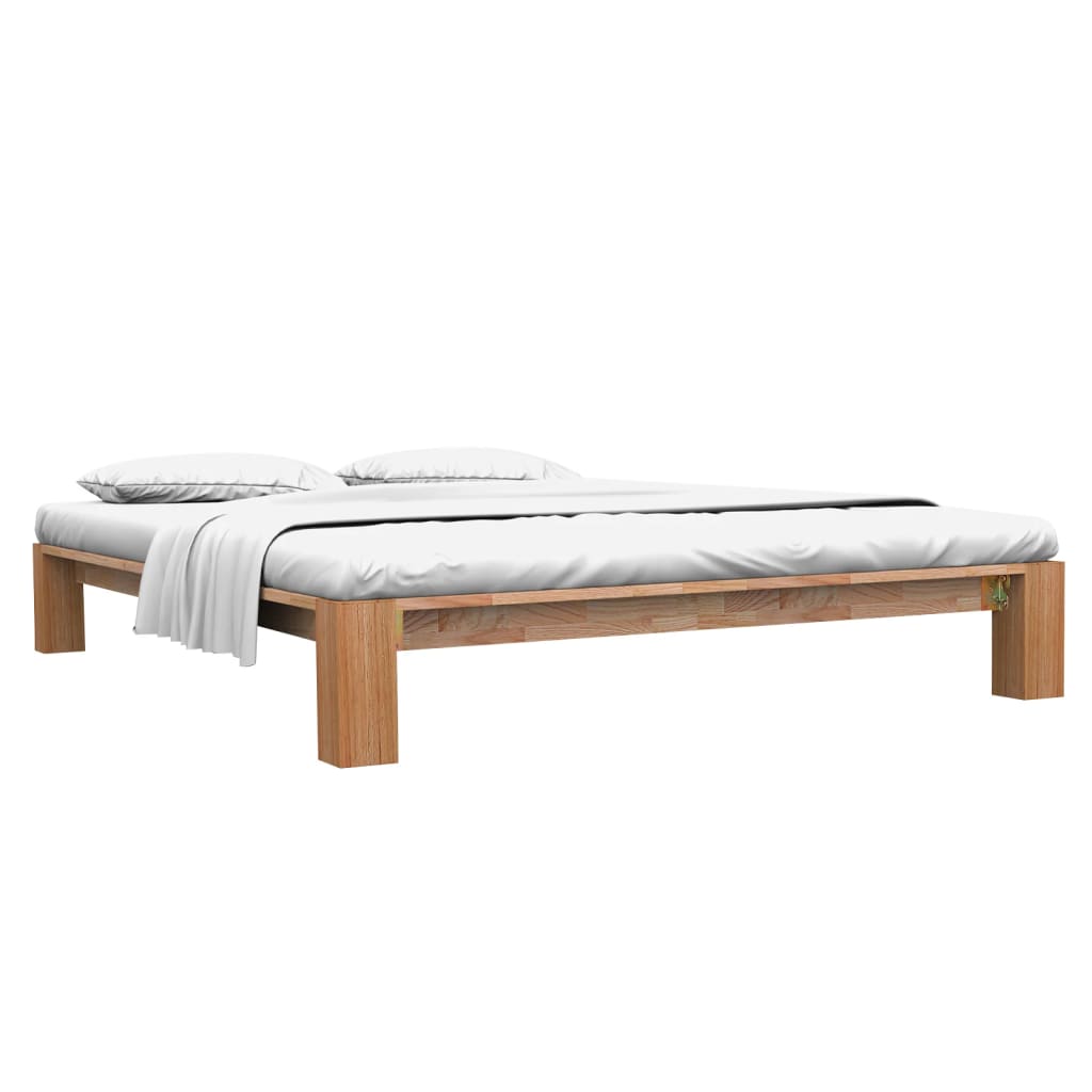 vidaXL Estructura de cama sin colchón madera maciza roble 160x200 cm