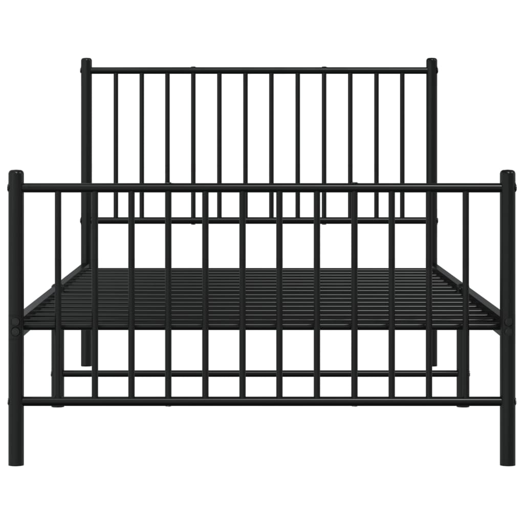 vidaXL Estructura cama sin colchón con estribo metal negro 100x190 cm