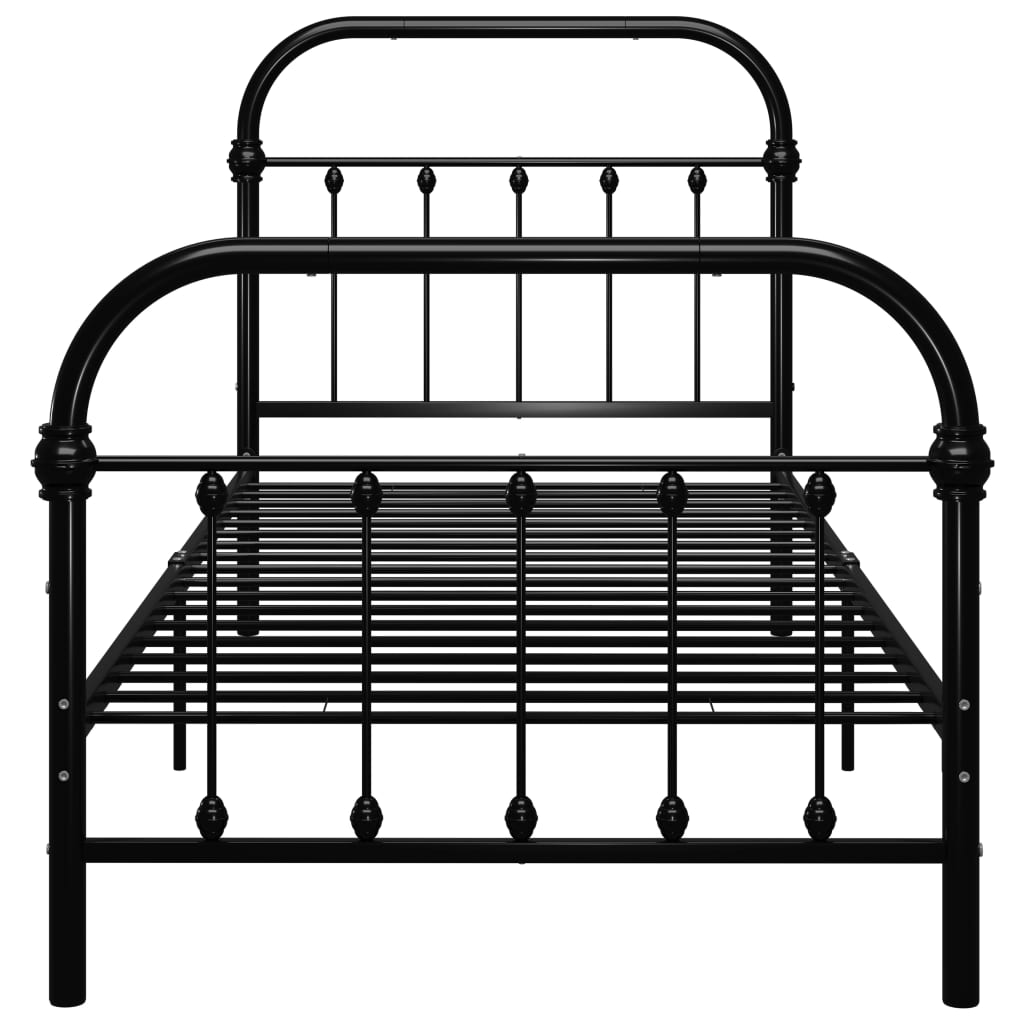 vidaXL Estructura de cama sin colchón metal negro 90x200 cm