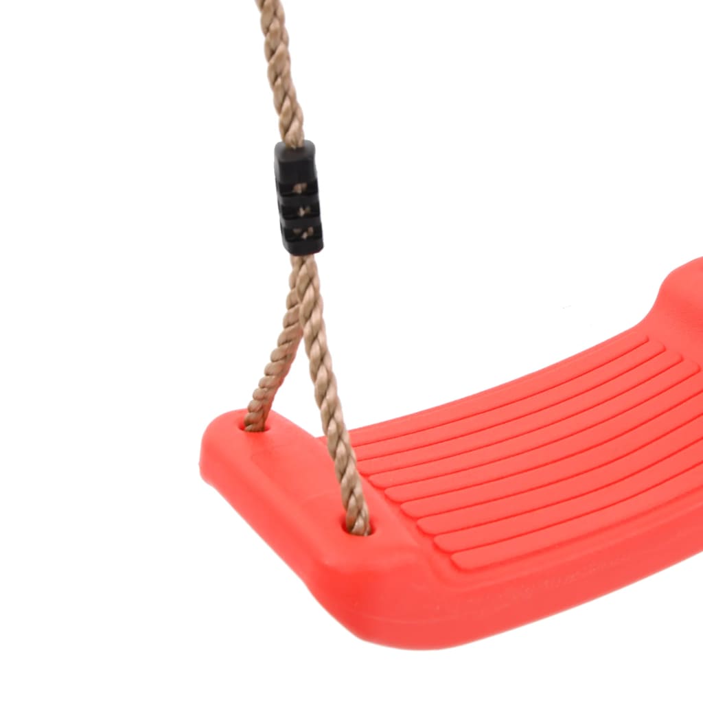 vidaXL Columpio para niños individual con cuerda ajustable rojo