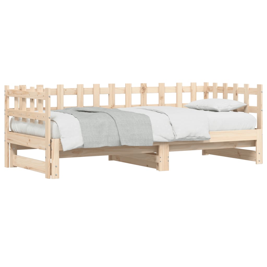 vidaXL Sofá cama extraíble madera maciza de pino 2x(90x200) cm