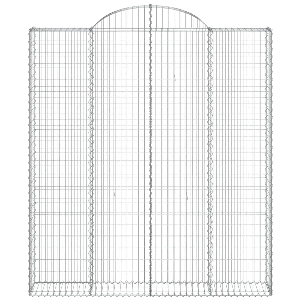 vidaXL Cestas de gaviones 3 uds forma de arco hierro 200x30x220/240 cm