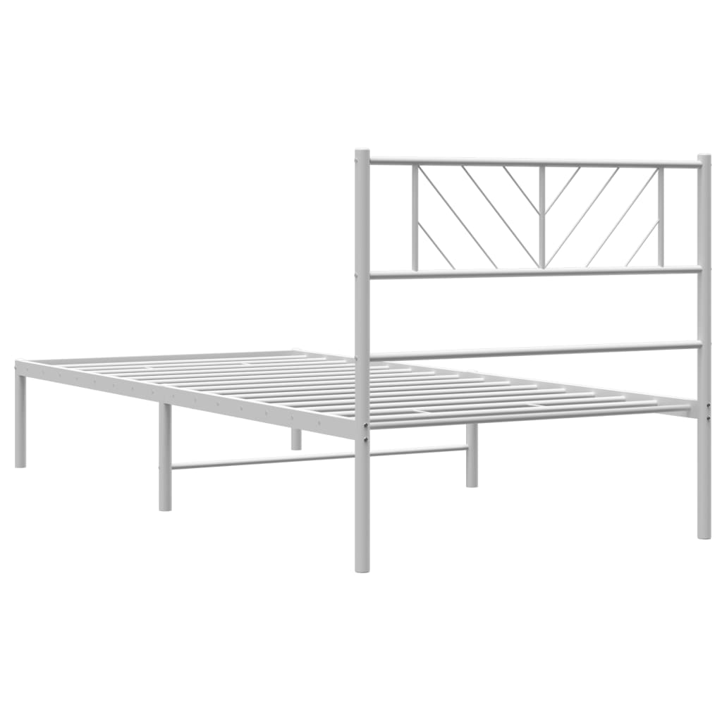 vidaXL Estructura cama sin colchón con cabecero metal blanco 107x203cm