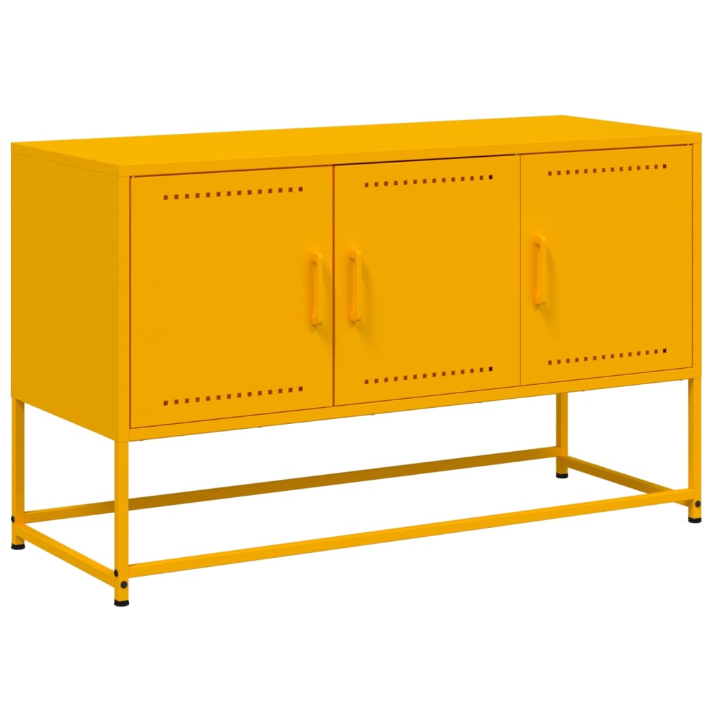 vidaXL Mueble para TV de acero amarillo mostaza 100,5x39x60,5 cm