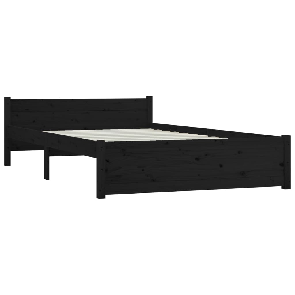 vidaXL Estructura de cama con cajones negro 160x200 cm