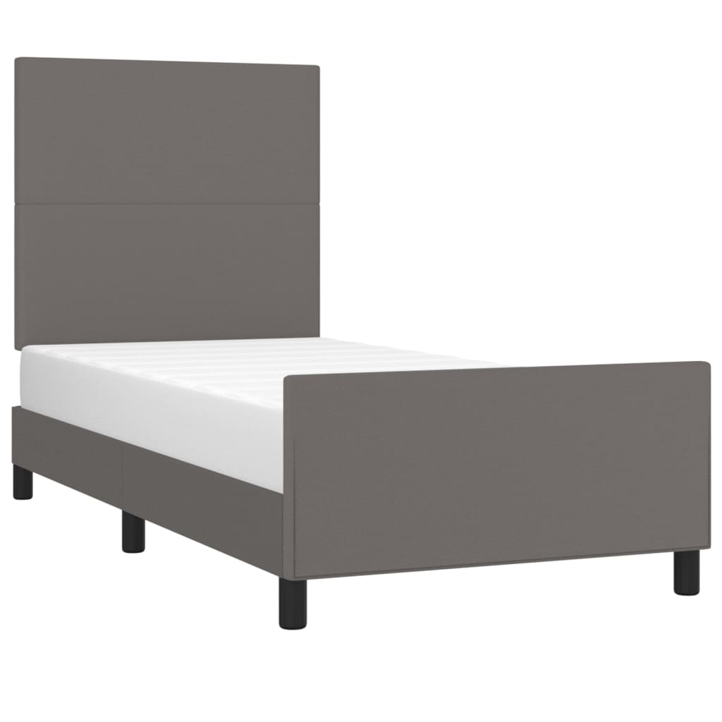 vidaXL Estructura de cama con cabecero cuero sintético gris 80x200 cm