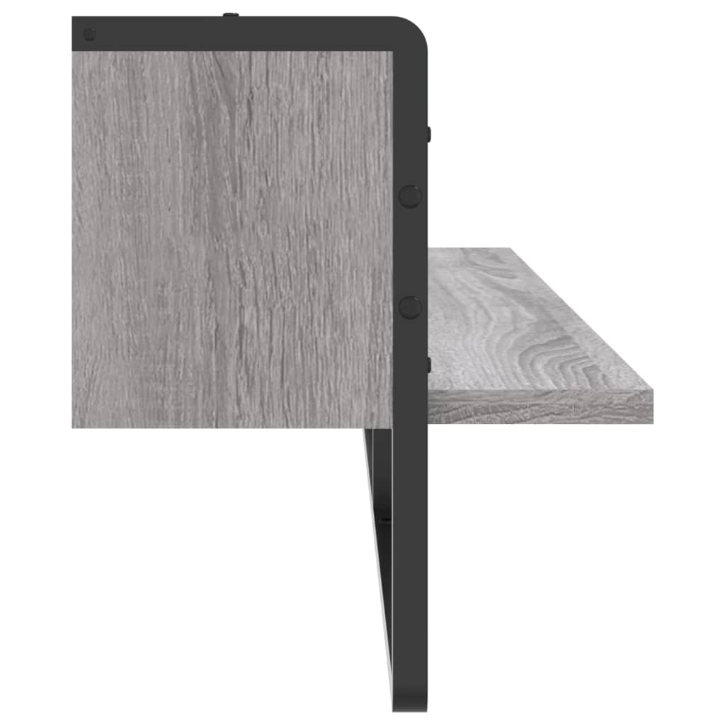 vidaXL Estante de pared con barra gris Sonoma 100x25x30 cm