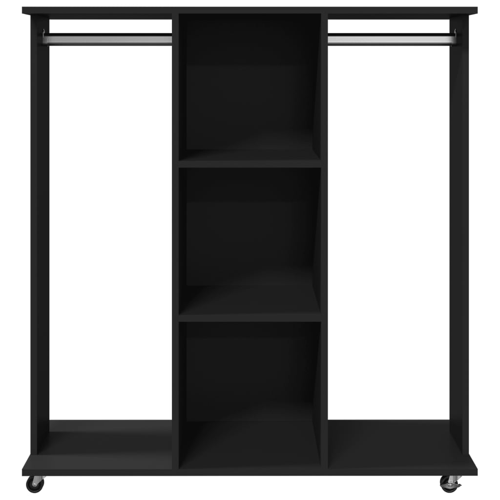 vidaXL Armario con ruedas madera ingeniería negro 102x38x110 cm