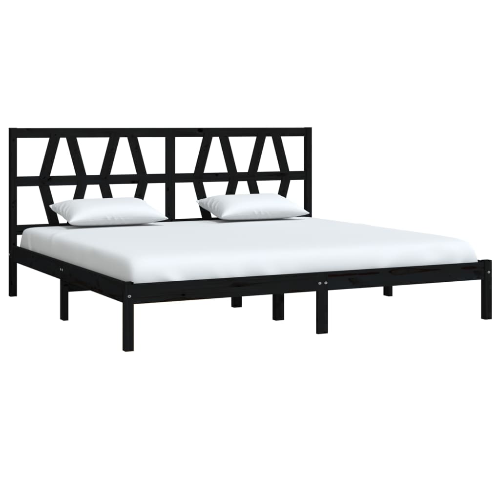 vidaXL Estructura de cama de madera maciza de pino negro 200x200 cm