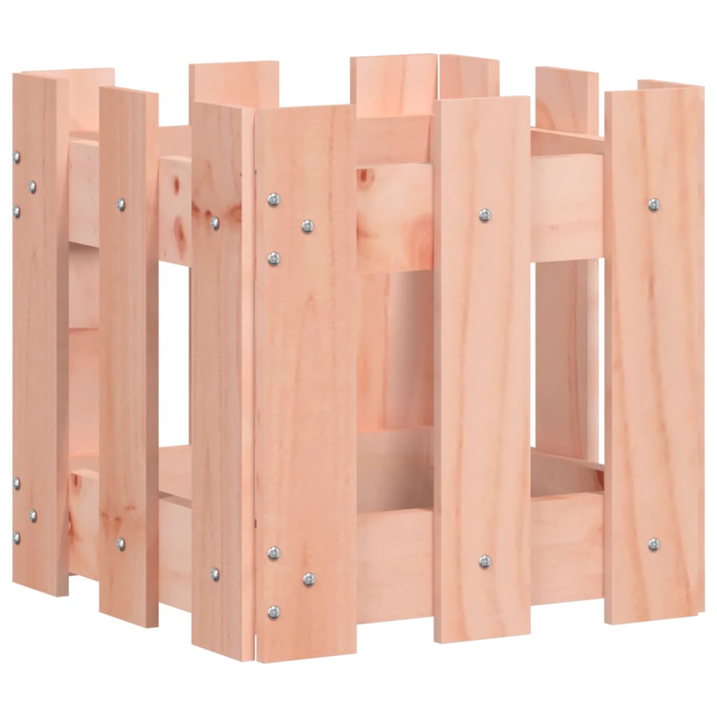 vidaXL Jardinera con diseño de valla madera maciza Douglas 30x30x30 cm