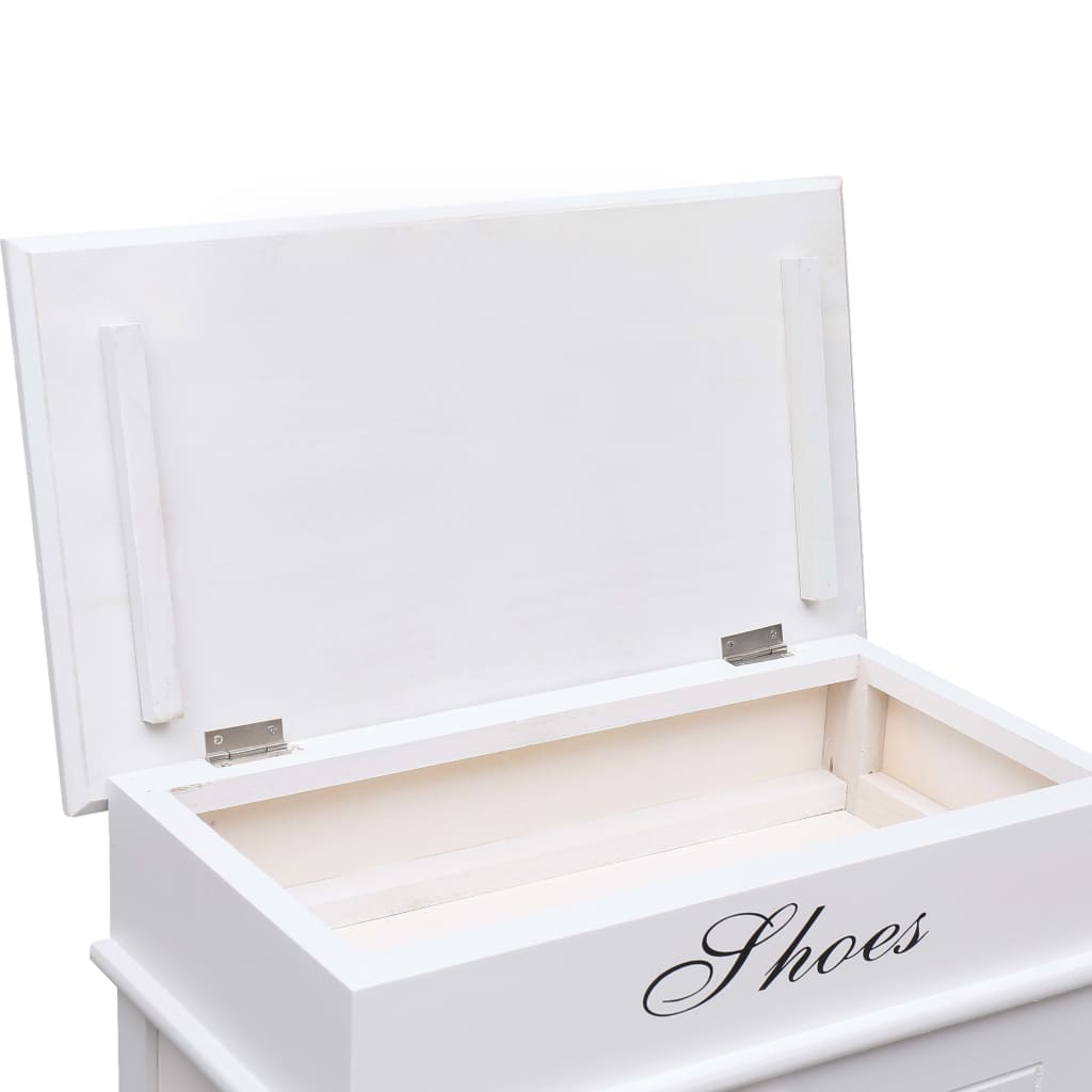 Mueble zapatero de madera de Paulownia blanco 50x28x98 cm vidaXL,  Zapatilleros, Los mejores precios