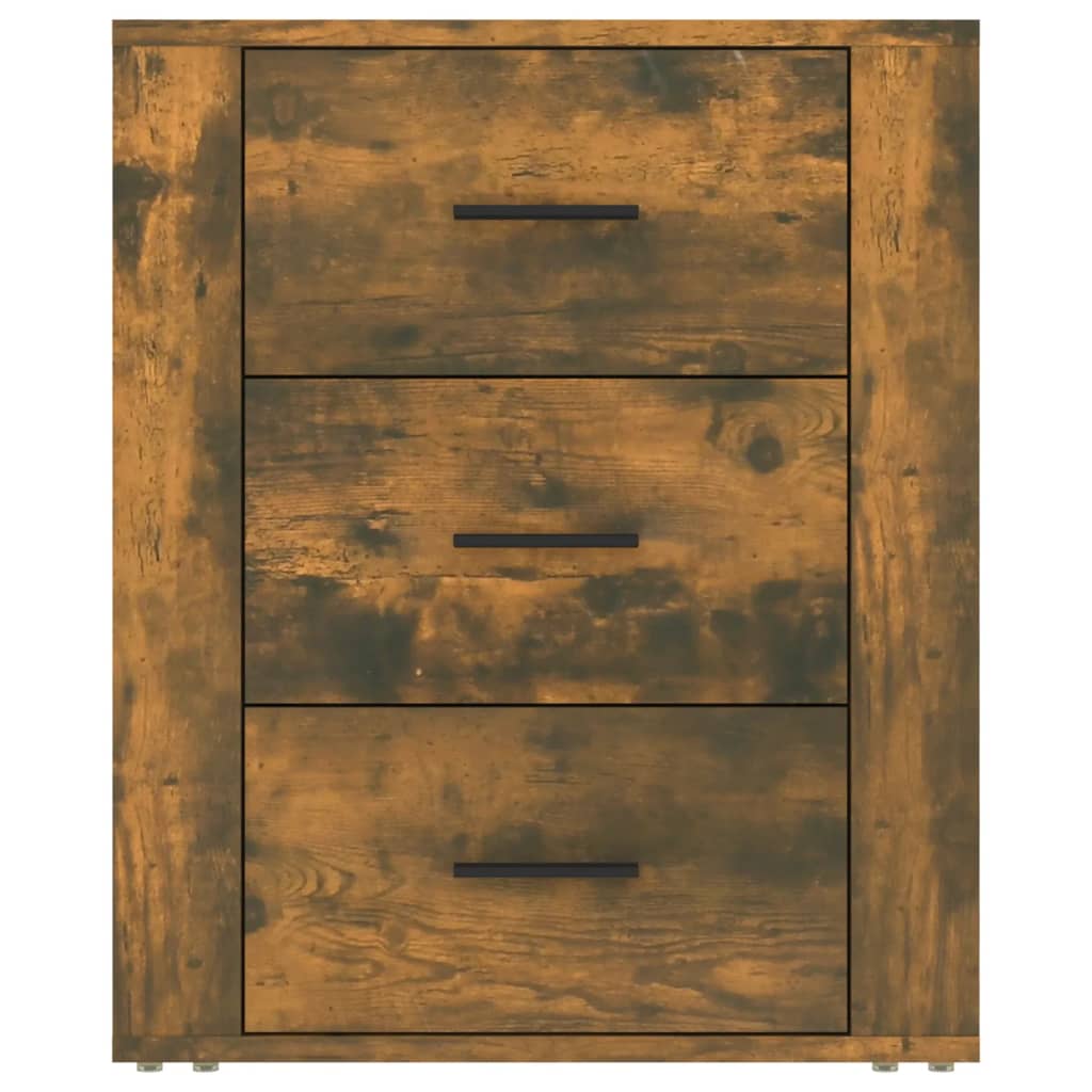 vidaXL Mesita de noche madera contrachapada roble ahumado 50x36x60 cm