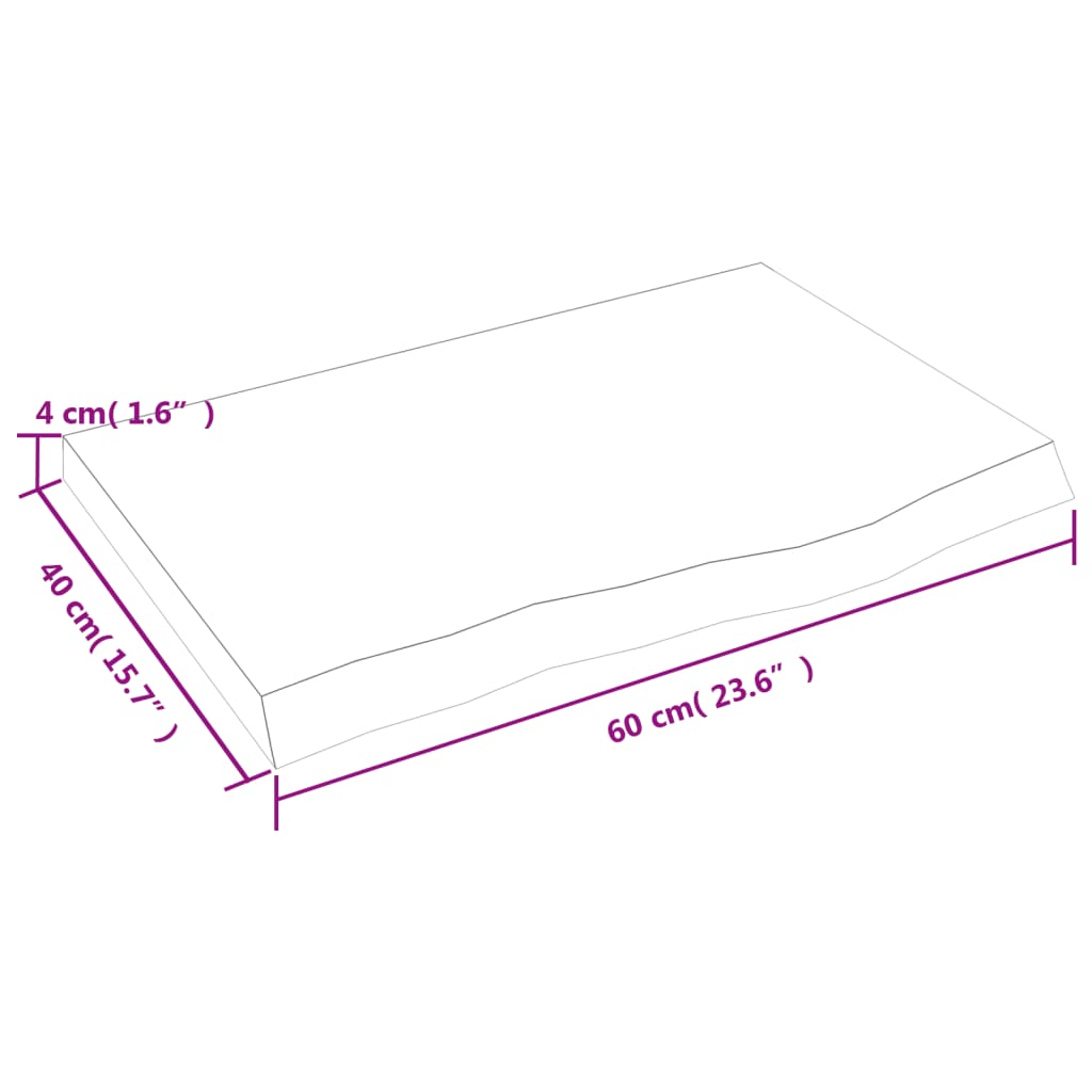 vidaXL Estante pared madera roble tratada marrón claro 60x40x(2-4) cm