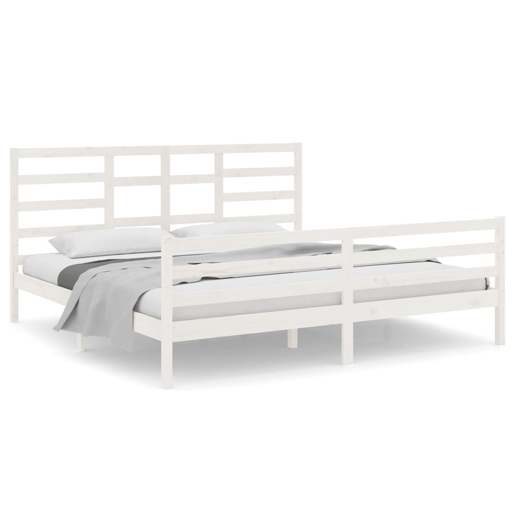 vidaXL Estructura de cama madera maciza blanco 200x200 cm