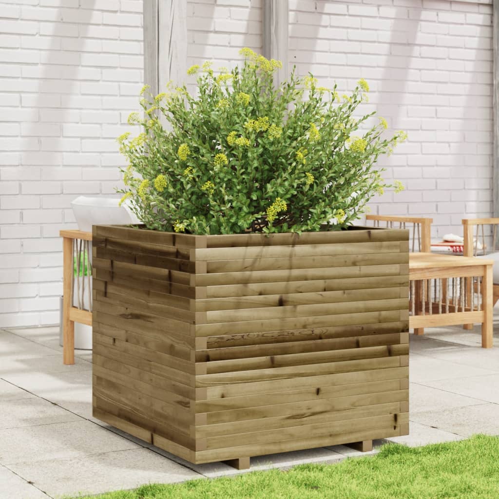 vidaXL Jardinera de madera de pino impregnada 80x80x72 cm